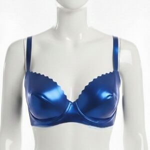 Libidex Latex Corona Metallic Blue Bra XS 32E Cup